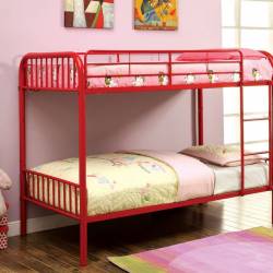 Rainbow Twin/Twin Bunk Bed Red CM-BK1035RD